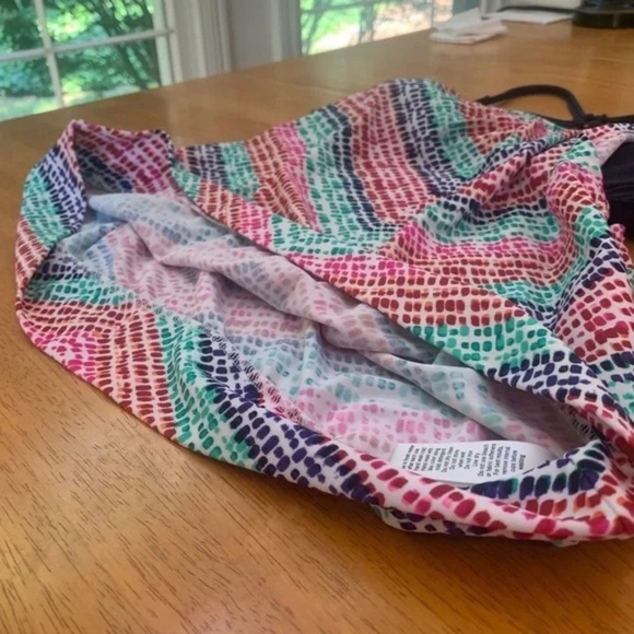 Athleta Moxie Collection Tankini Swim Top Pink Navy Bra Strap UPF 50, Size 34B C - Picture 7 of 11